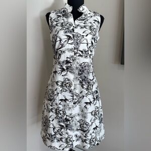 Pure Amici Floral Black and White Dress